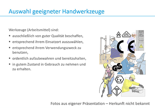 Unterweisung Handwerkzeuge